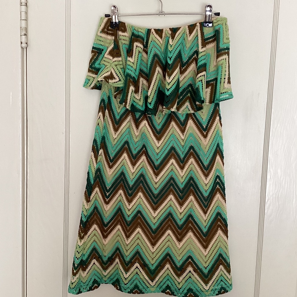 JUDIT MARCH (Anthropologie) Strapless Crochet Sundress, Sz Small